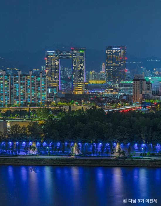 首爾漢江夜景 龍陽峰亭公園夜景